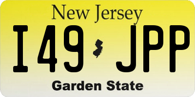 NJ license plate I49JPP