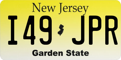 NJ license plate I49JPR