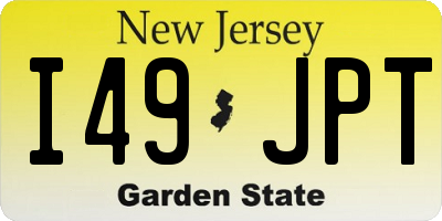 NJ license plate I49JPT