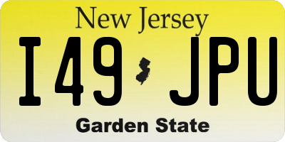 NJ license plate I49JPU