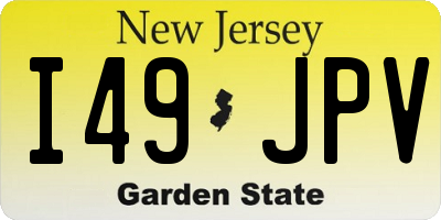 NJ license plate I49JPV