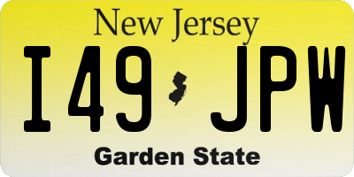 NJ license plate I49JPW