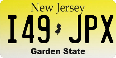 NJ license plate I49JPX