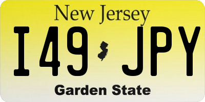 NJ license plate I49JPY