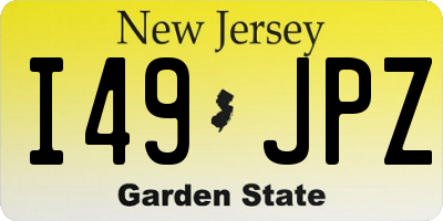 NJ license plate I49JPZ