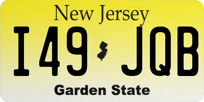 NJ license plate I49JQB