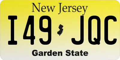 NJ license plate I49JQC