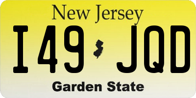 NJ license plate I49JQD