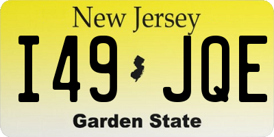 NJ license plate I49JQE