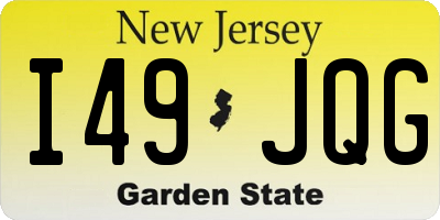 NJ license plate I49JQG