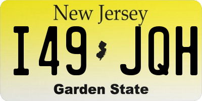 NJ license plate I49JQH