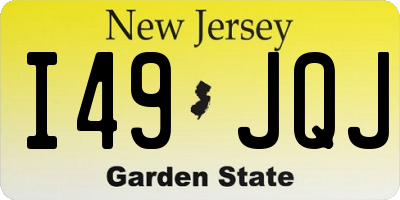 NJ license plate I49JQJ
