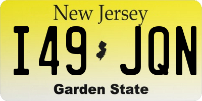 NJ license plate I49JQN