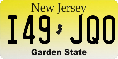 NJ license plate I49JQO