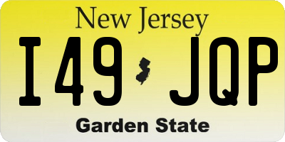 NJ license plate I49JQP