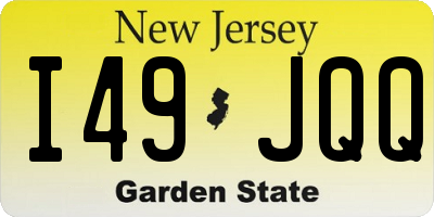 NJ license plate I49JQQ