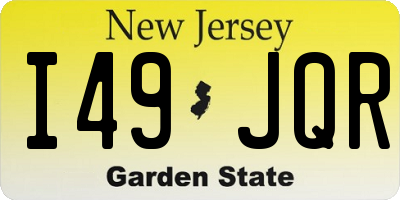 NJ license plate I49JQR