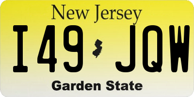 NJ license plate I49JQW