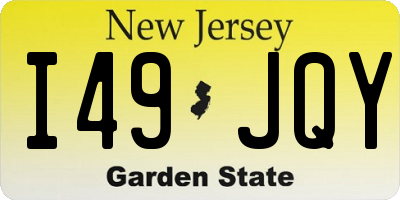 NJ license plate I49JQY