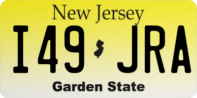 NJ license plate I49JRA