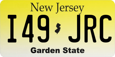 NJ license plate I49JRC