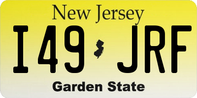 NJ license plate I49JRF