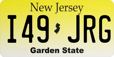 NJ license plate I49JRG
