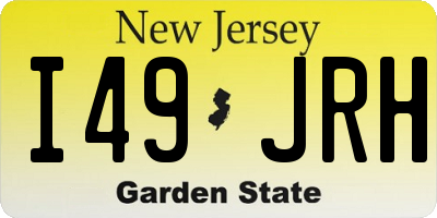 NJ license plate I49JRH