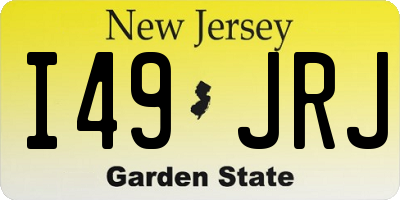 NJ license plate I49JRJ