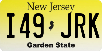 NJ license plate I49JRK