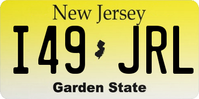 NJ license plate I49JRL