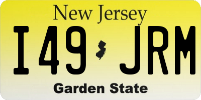 NJ license plate I49JRM