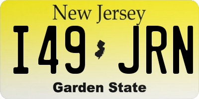 NJ license plate I49JRN