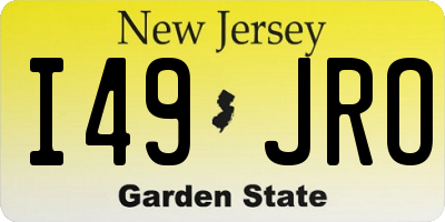 NJ license plate I49JRO