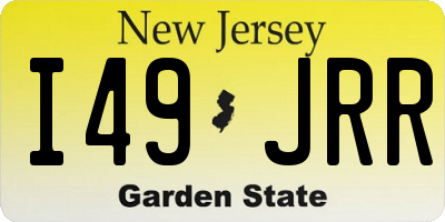 NJ license plate I49JRR