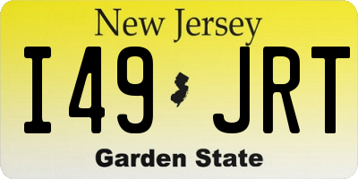 NJ license plate I49JRT