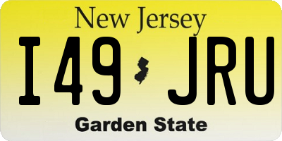NJ license plate I49JRU