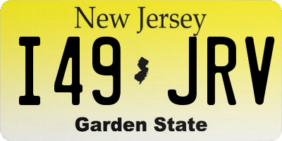 NJ license plate I49JRV