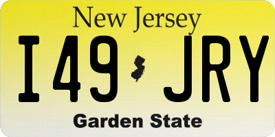 NJ license plate I49JRY
