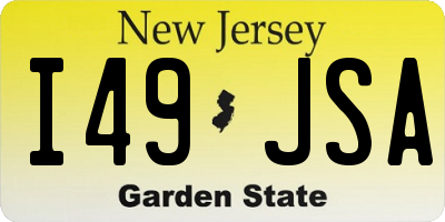 NJ license plate I49JSA