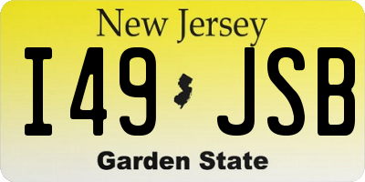 NJ license plate I49JSB
