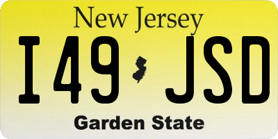 NJ license plate I49JSD