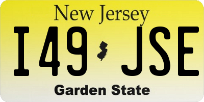 NJ license plate I49JSE