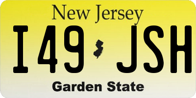 NJ license plate I49JSH