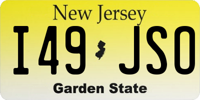 NJ license plate I49JSO