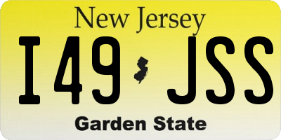 NJ license plate I49JSS