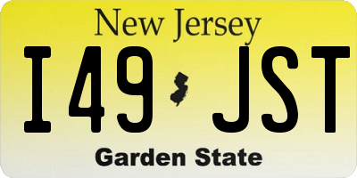 NJ license plate I49JST