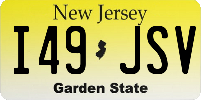 NJ license plate I49JSV