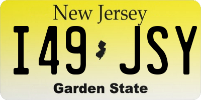NJ license plate I49JSY