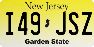 NJ license plate I49JSZ